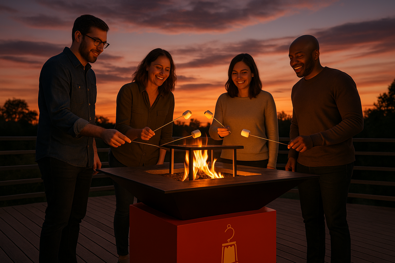 Brasero Sang & Flamme, châssis rouge, personnalisation aux couleurs de votre passion