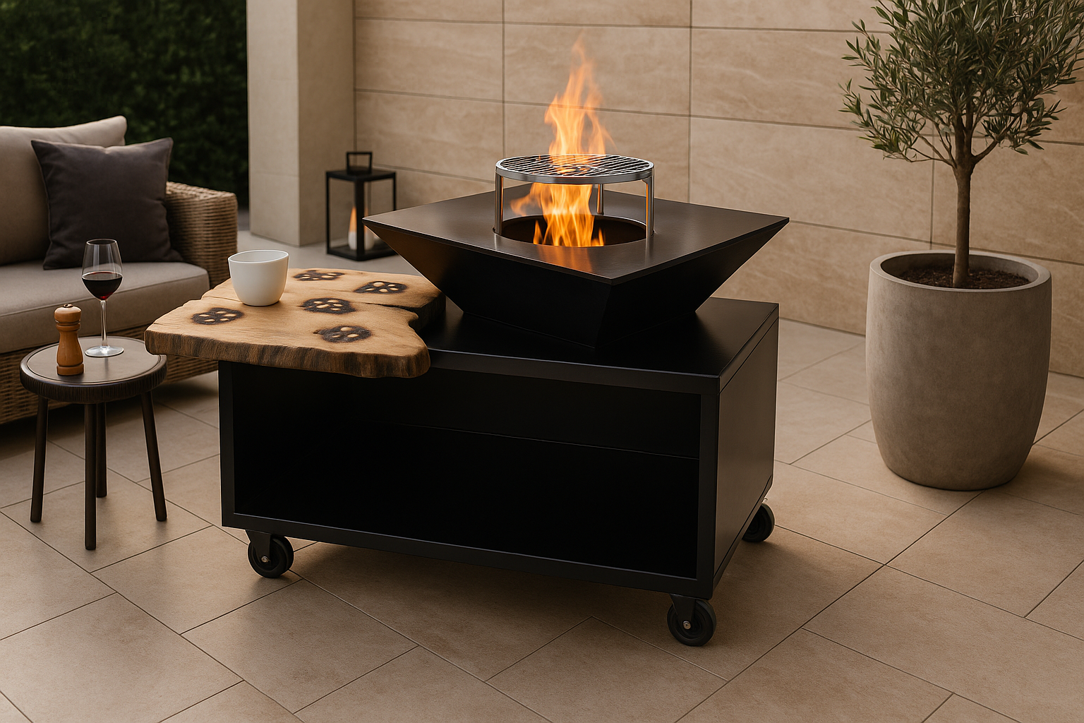 Ambiance haut de gamme autour du brasero