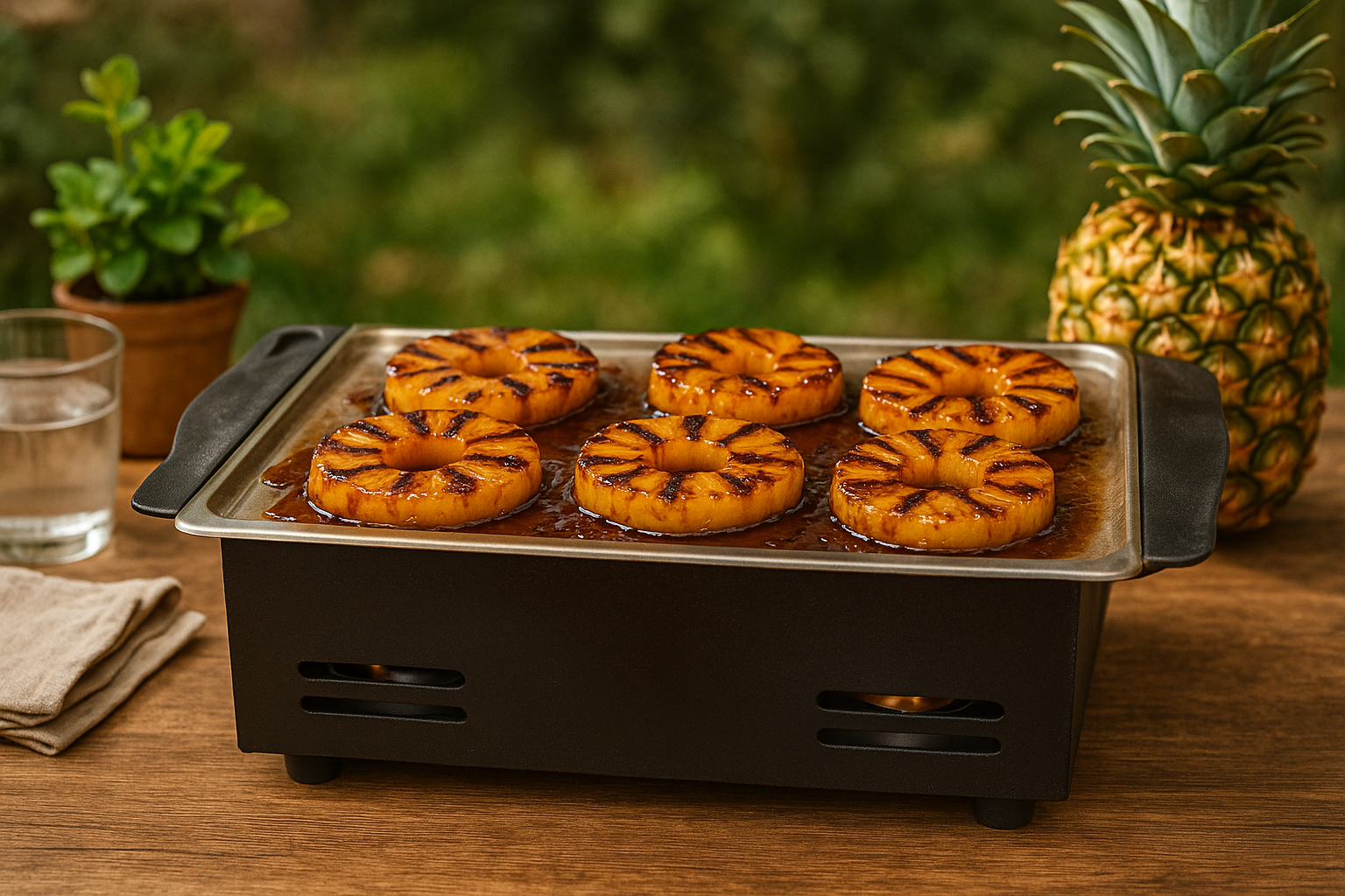 Plancha 2 pers — ananas caramélisés