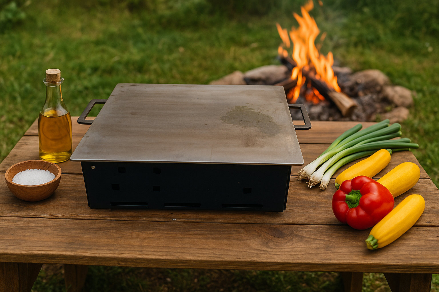 Plancha snack & partage pour 4 personnes — mise en situation