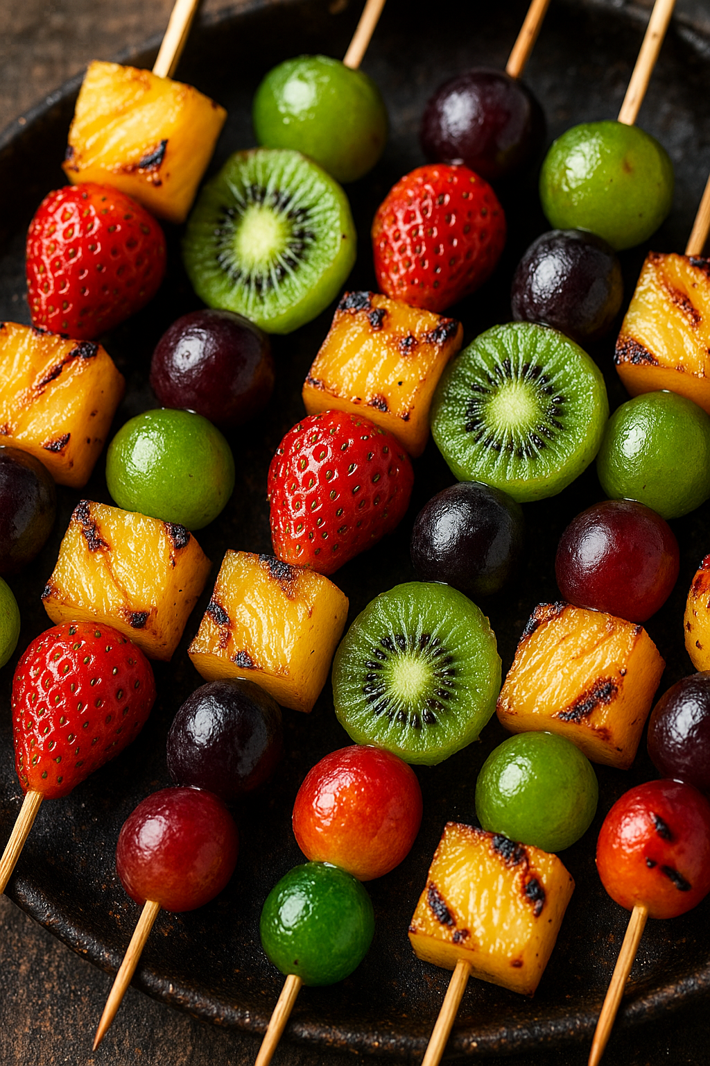Brochettes de fruits grillés pour dessert barbecue
